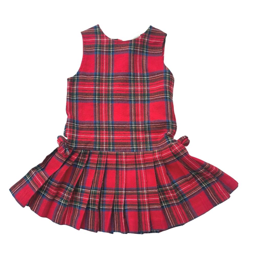 Girls Vtg 1990s Christina’s Red Plaid Dress Size 5
